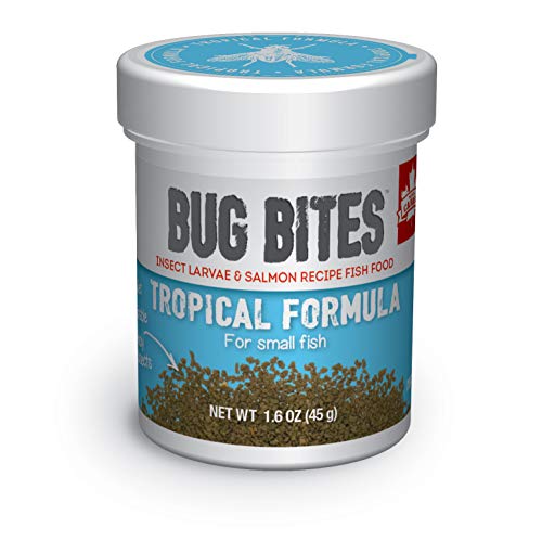 Fluval Bug Bites Тропічна рибна їжа, дрібні гранули для дрібних та середніх риб, 1,59 унції, A6577
